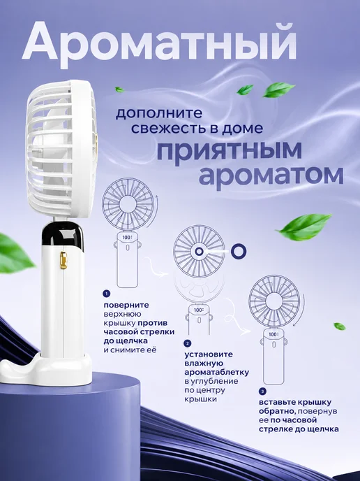 iHub Вентилятор настольный мини ручной с USB, вариант, фото 8