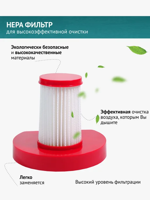 DOCTOR FILTERS Фильтр для пылесоса Xiaomi, Deerma DX888, красный, фото 2