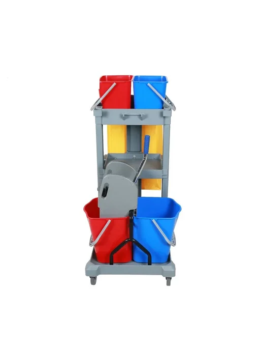NEWMADE Тележка многофункциональная ведра 2*15 и 2*5 с полкой, вариант, фото 5