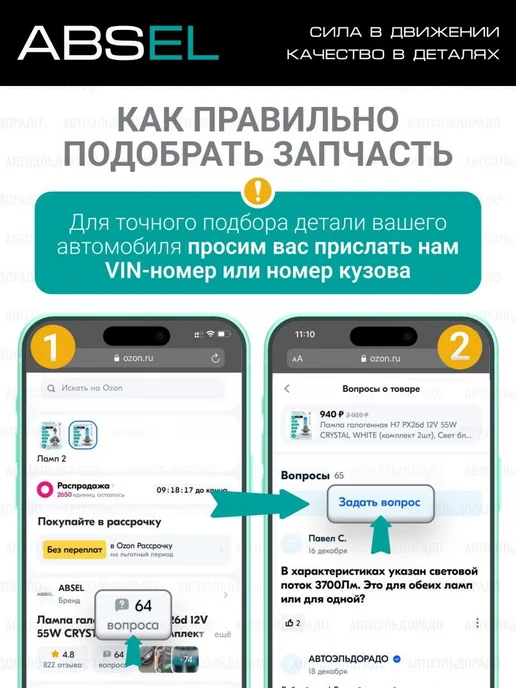 ABSEL Фильтр масляный, вариант, фото 6