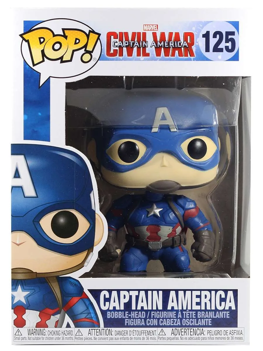 Фигурка Funko POP башкотряс Марвел Civil War Капитан Америка