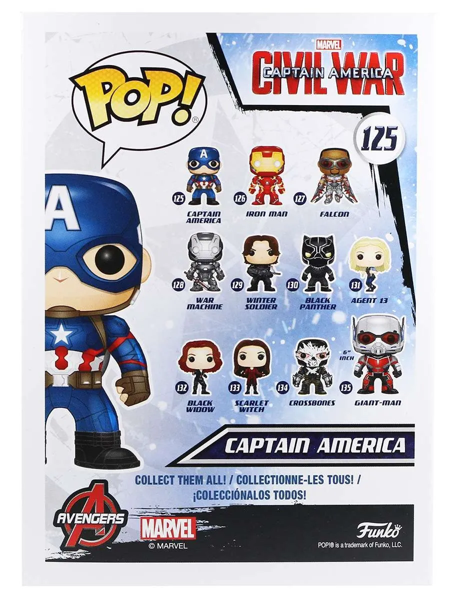 Фигурка Funko POP башкотряс Марвел Civil War Капитан Америка