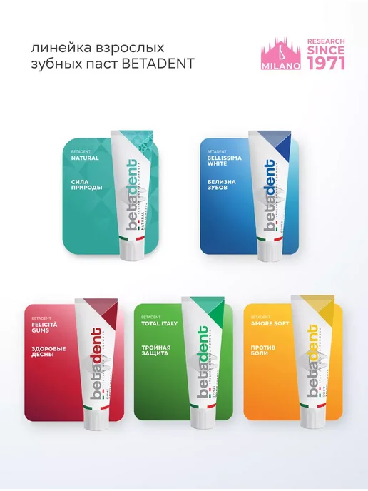 Betadent Зубная паста TOTAL Комплексный уход 145 гр (100 мл) Италия, 145 г, 100 мл, фото 4