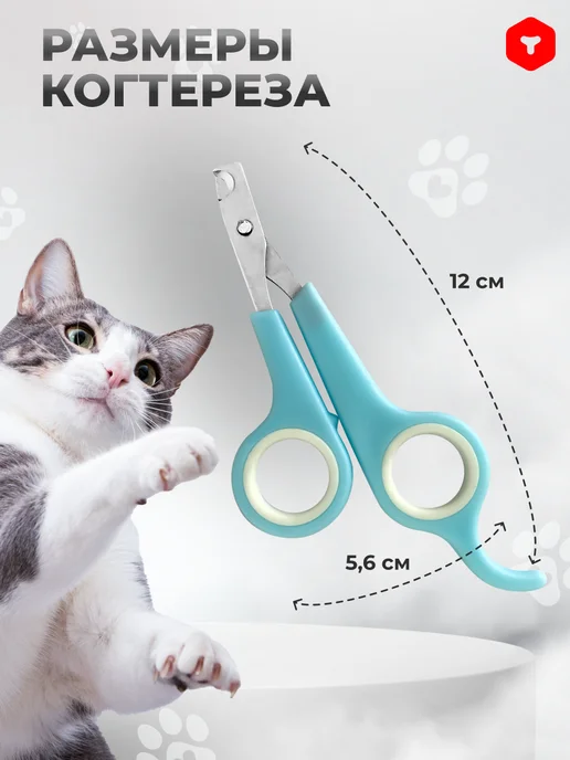 PetCube Когтерез-ножницы для кошек и собак мини пород, голубой, фото 5