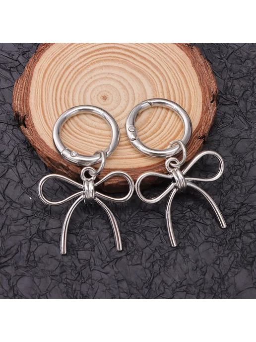 JibbStore Украшение подвеска на ботинки Бантик, серый, фото 3