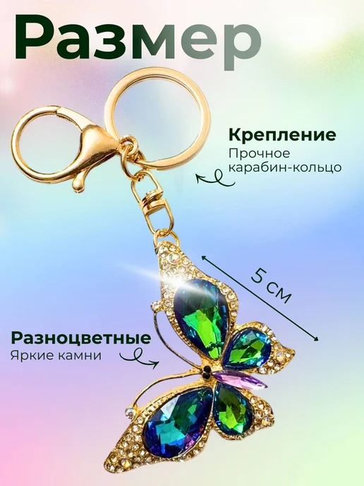 SABBI-STYLE Брелок для ключей бабочка, синий, фото 3