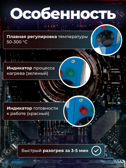 SOLARIS Паяльник для сварки полимерных труб PW-1002, синий, фото 3