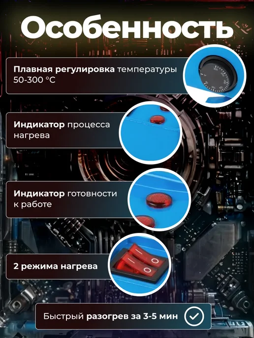 SOLARIS Паяльник для пластиковых (полипропиленовых) труб PW-1502, синий, фото 3