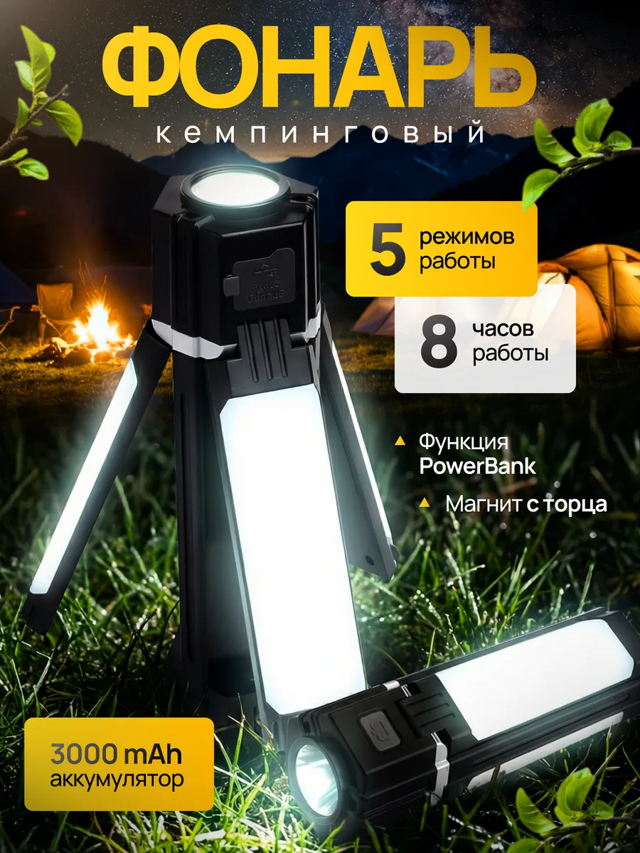 Фонарь кемпинговый подвесной с функцией повер банк