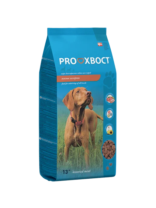 Сухой корм proхвост Прохвост Ассорти для собак, мясо, 13 кг