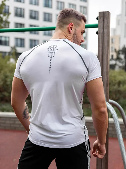 CROSS sport Футболка спортивная для кроссфита и бега, белый, фото 2