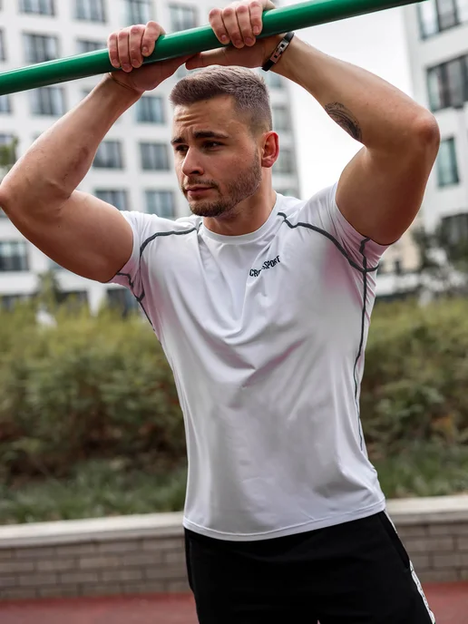 CROSS sport Футболка спортивная для кроссфита и бега, белый, фото 3