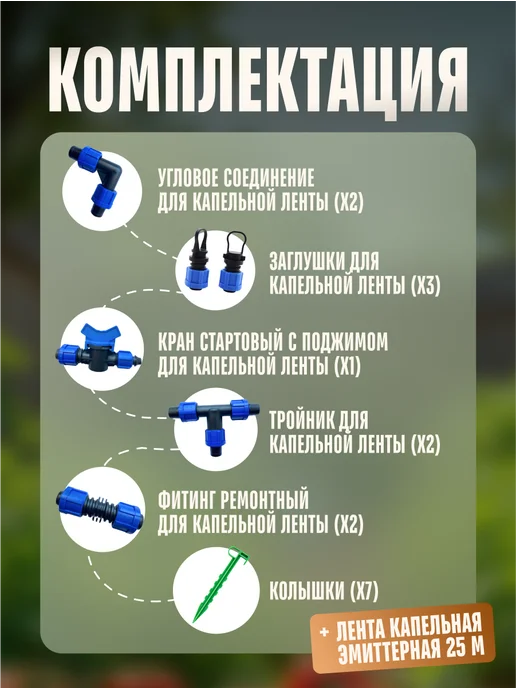 Belgood Система капельного полива растений автополив для огорода, синий, фото 2