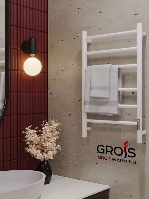 GROIS Полотенцесушитель электрический 430х700 с терморегулятором, 430x700