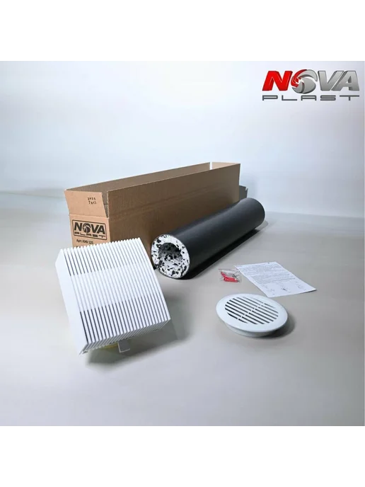 NOVAplast Приточный клапан вентиляции NovaSTYLE, 600 мм, решётка белая, белый, фото 4