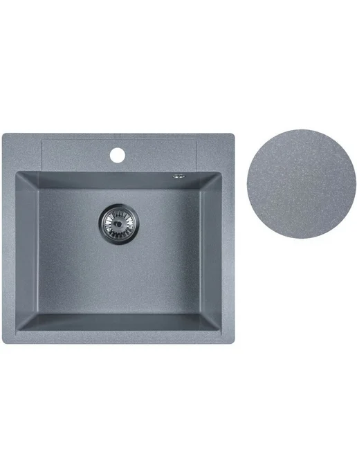 AV engineering Мойка из искусственного камня Unit серебро AVE550500SLA, серебристый, фото 6