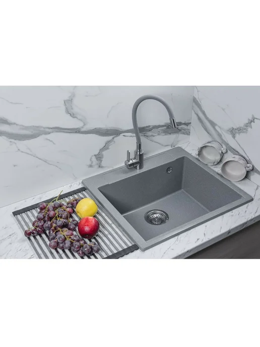AV engineering Мойка из искусственного камня Unit серебро AVE550500SLA, серебристый, фото 8