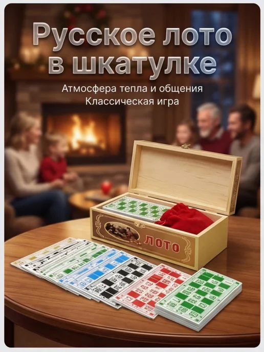 Русское лото в шкатулке, 90 шт, фото 3