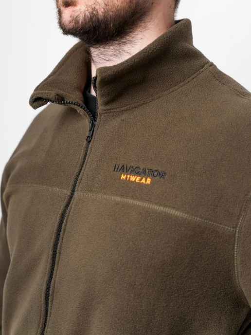 M1 WEAR Флисовая толстовка на молнии для активного отдыха, зеленый, фото 4