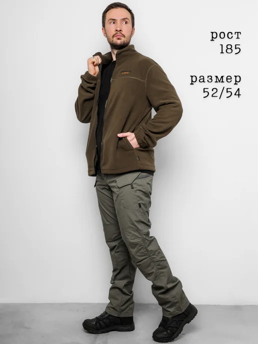 M1 WEAR Флисовая толстовка на молнии для активного отдыха, зеленый, фото 8