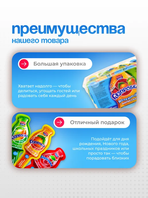 Канди клаб Мармелад желейный Газировка Ассорти, 50 шт по 13 гр, 50 шт, 13 г, фото 4