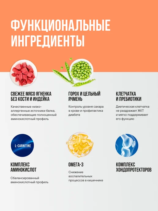 Сухой корм BOWL WOW Морковью для собак, средние, ягненок, 2 кг, фото 6