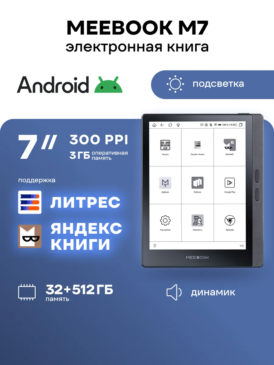 Электронная книга M7 - 7 дюймов с подсветкой