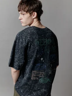 Футболка хлопковая с вареным эффектом и надписью Befree 316111301 купить за 827 ₽ в интернет‑магазине Wildberries