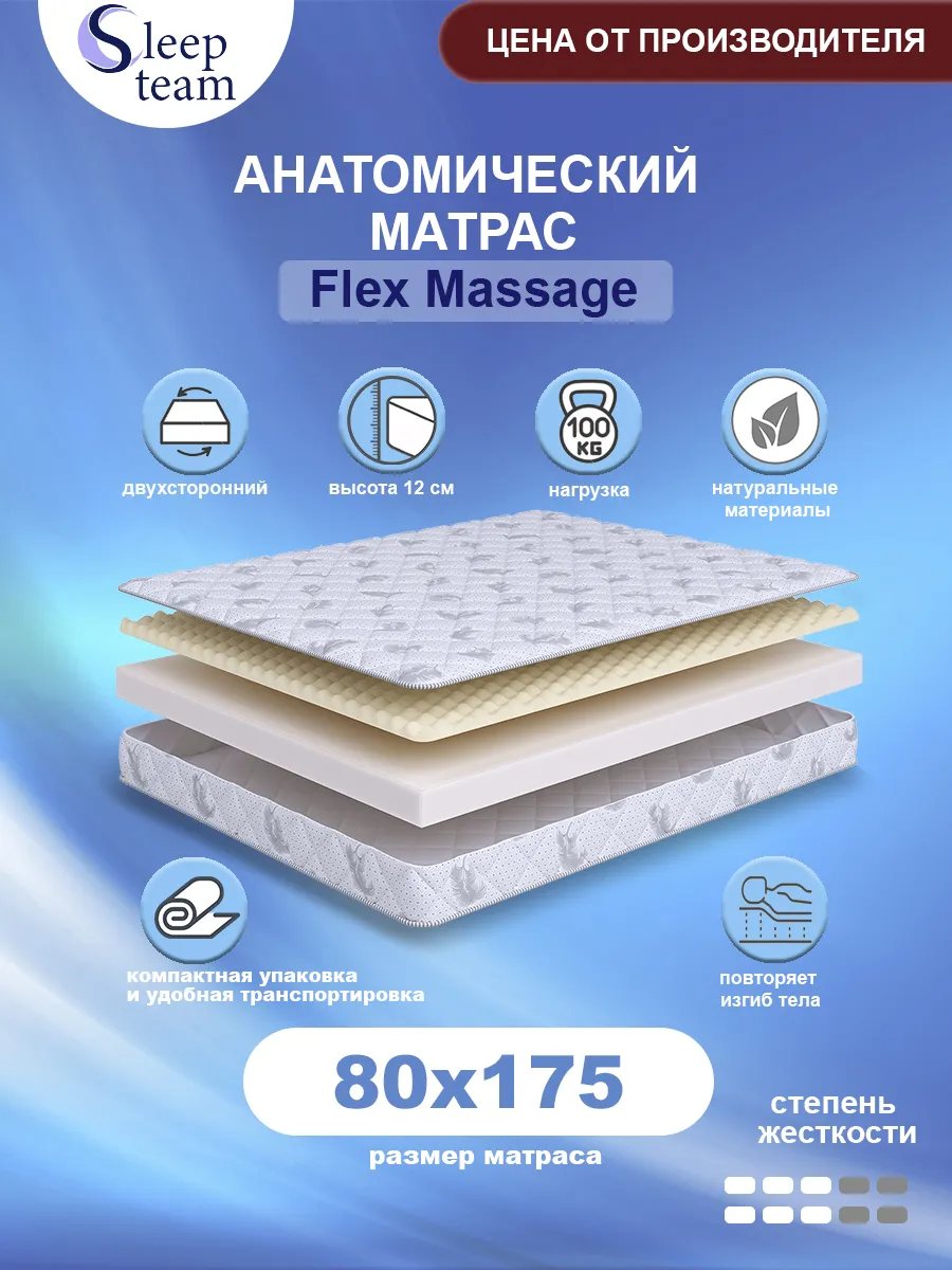 Матрас детский 80х175 беспружинный Флекс Массаж