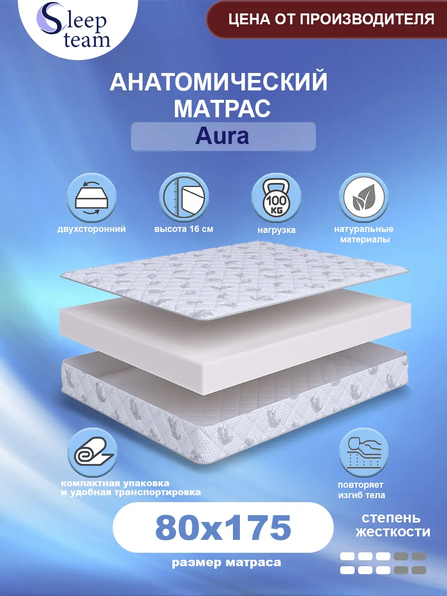 Матрас детский 80х175 беспружинный Аура