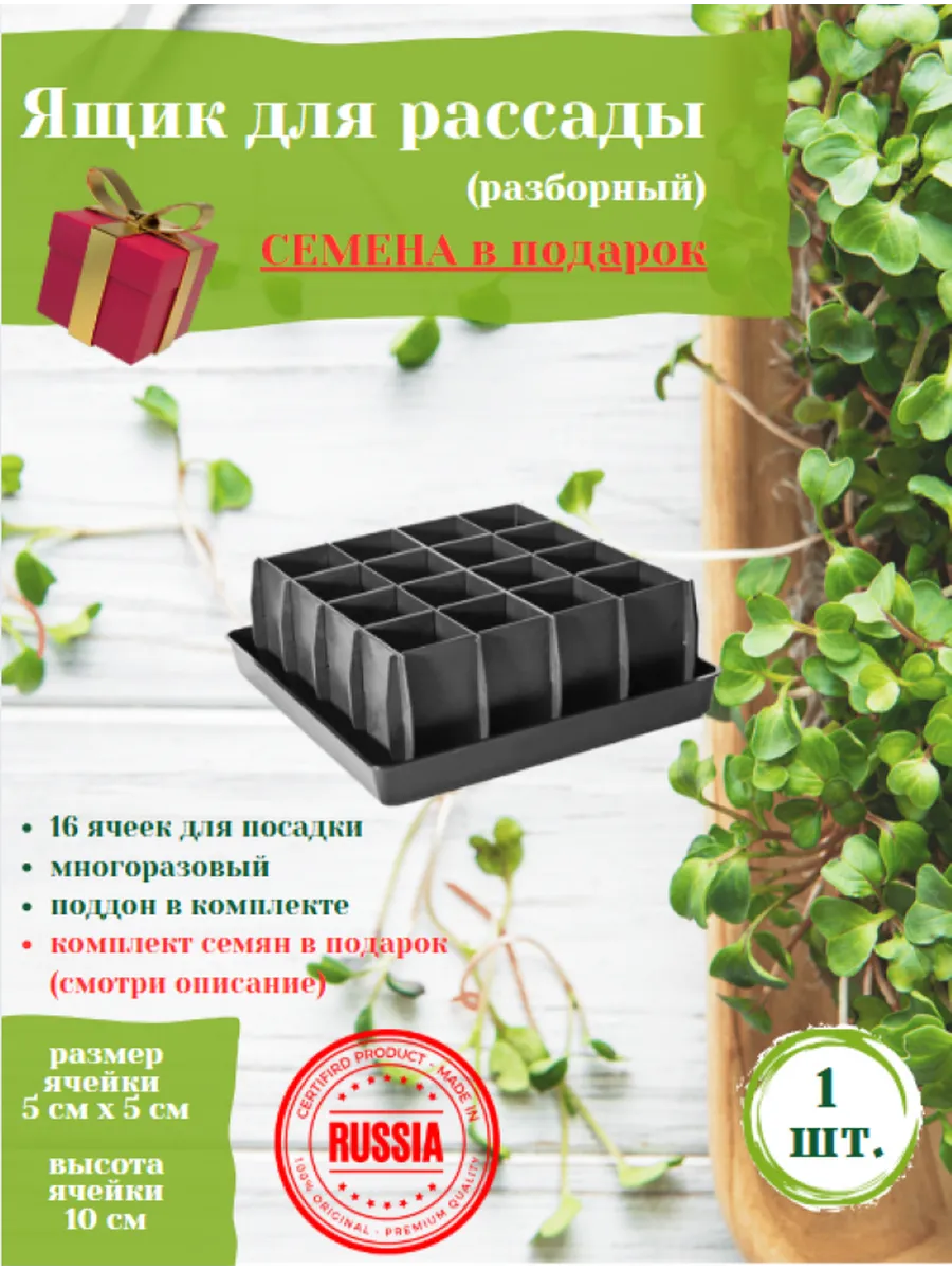 Ящик для рассады разборный + семена