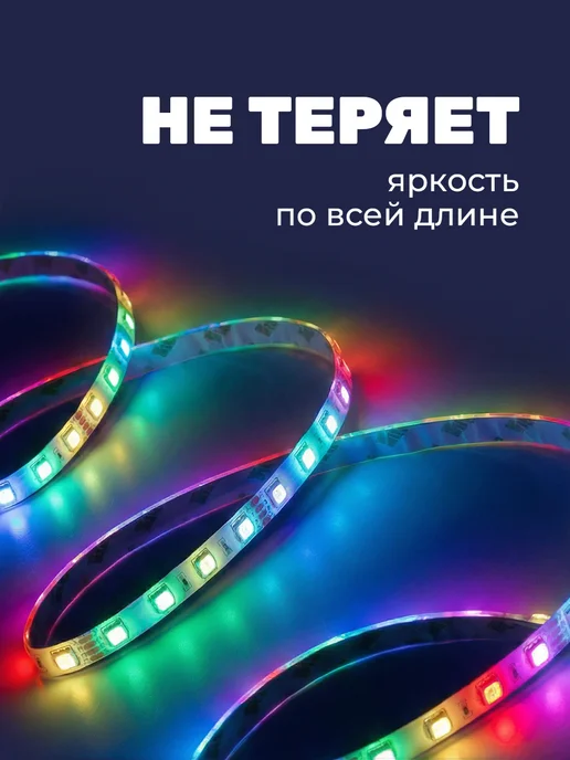 GLAMIXIE Светодиодная лента 20 м с пультом RGB LED многоцветная, вариант, фото 5