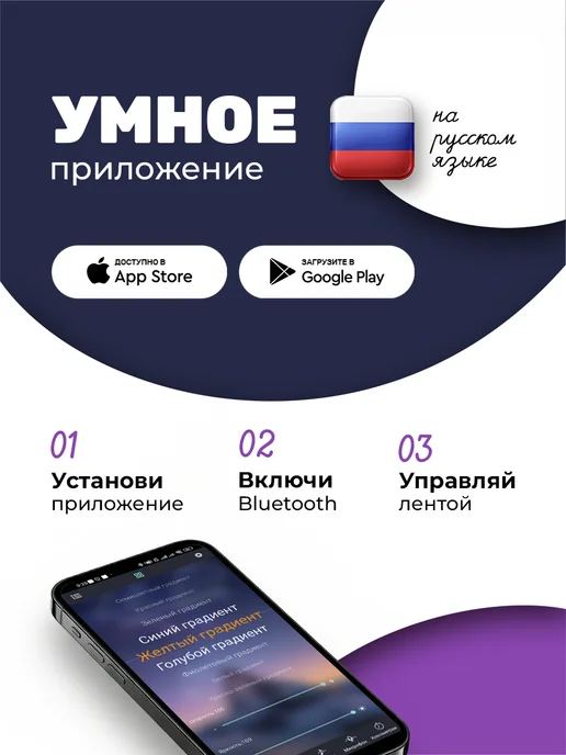 GLAMIXIE Светодиодная лента 20 м с пультом RGB LED многоцветная, вариант, фото 8