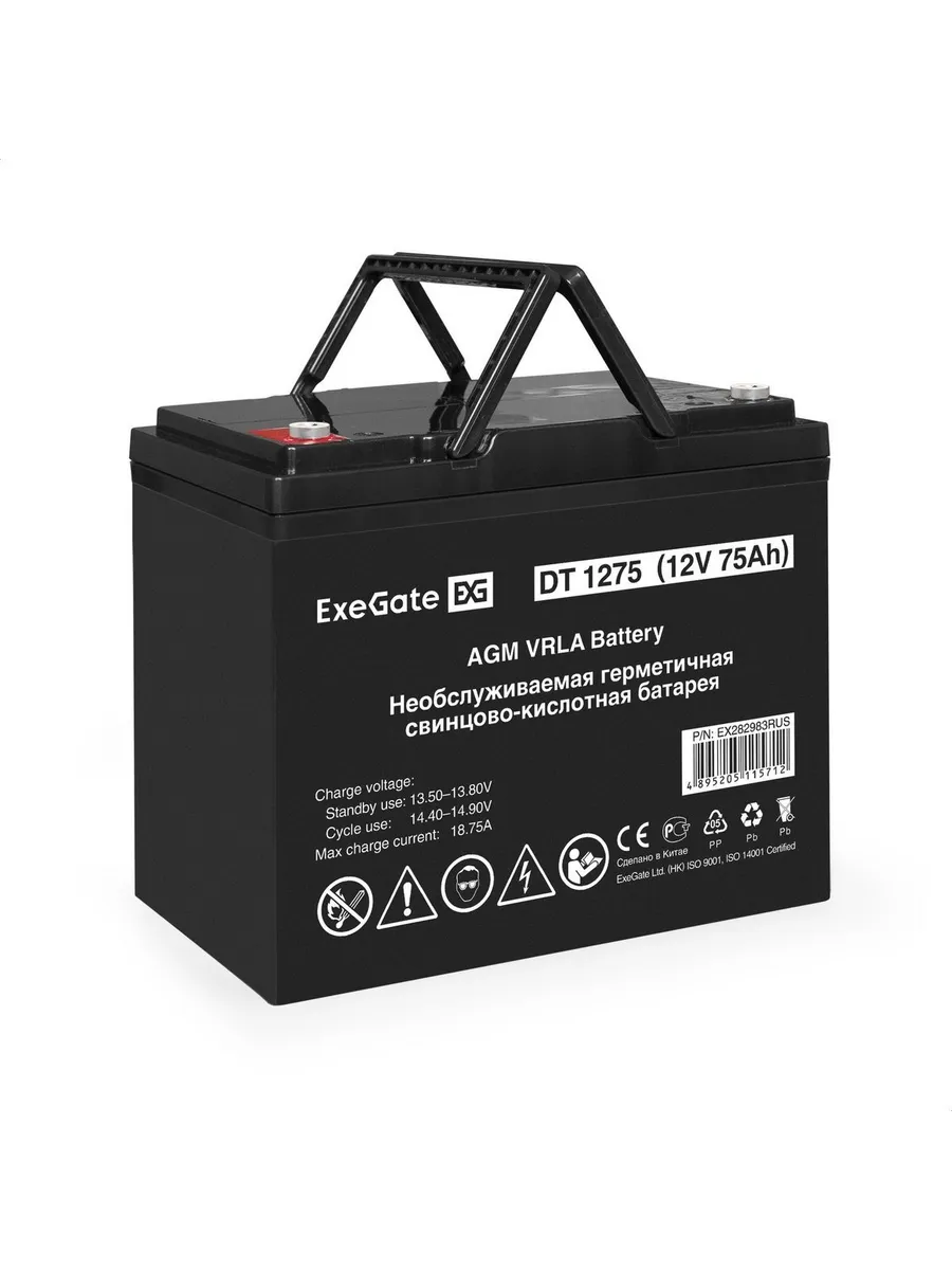 Аккумулятор DT 1275 (12V 75Ah, болт М6)