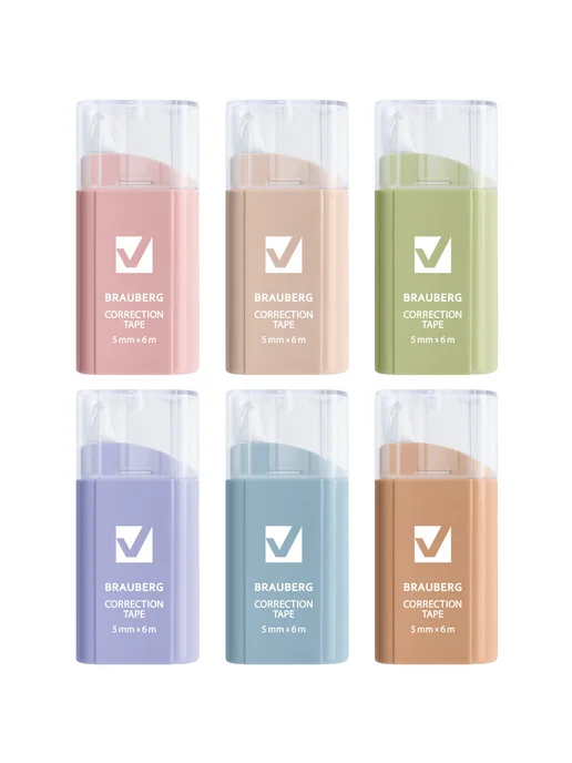 Brauberg Корректирующая лента COMPACT PASTEL, 5 мм х 6 м. 1 шт, 6 м, фото 3