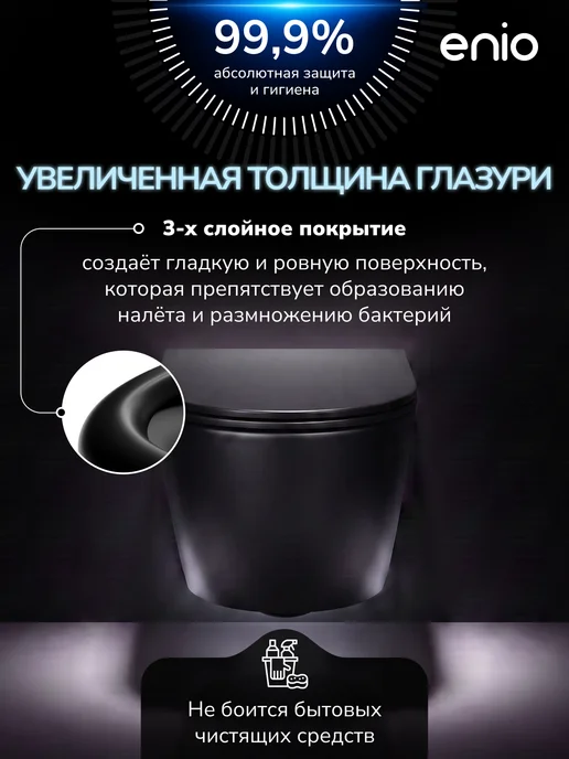 Enio Унитаз подвесной Unico BL EN4105055 черный матовый, черный, фото 3