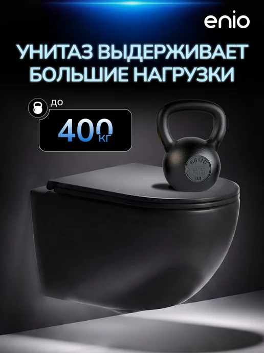 Enio Унитаз подвесной Unico BL EN4105055 черный матовый, черный, фото 5