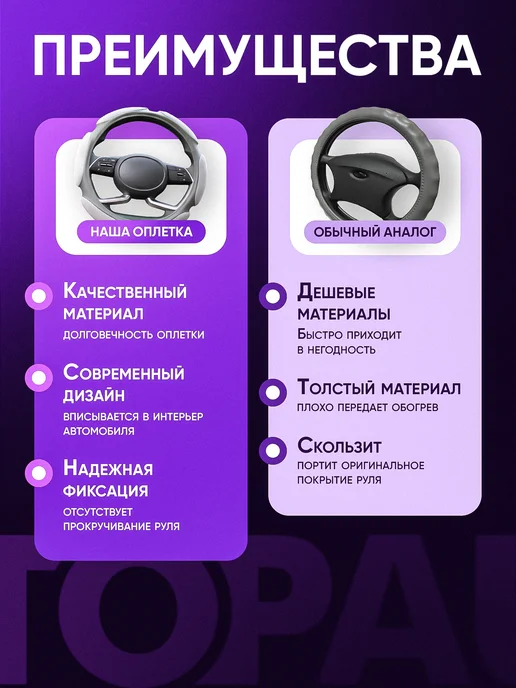 Topauto Оплетка на руль 37-39 мягкая спонжевая теплая, серый, фото 6