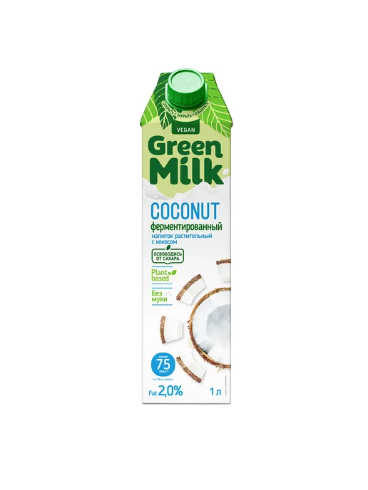 Green Milk Напиток с кокосом на ячменно-нутовой основе"Green Milk"1л, 1 л, фото 2