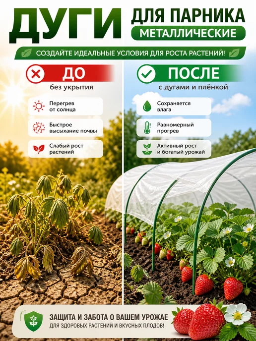 Клевер-С Дуга для парника и грядок садовая металлические 3 м, 3 м, фото 4
