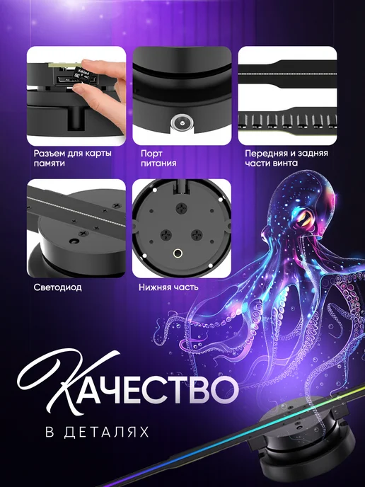 SilverWood Проектор вентилятор голографический, черный, фото 4