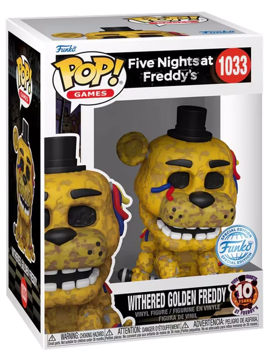 Фигурка Funko POP! Games FNAF 10th Withered Golden Freddy