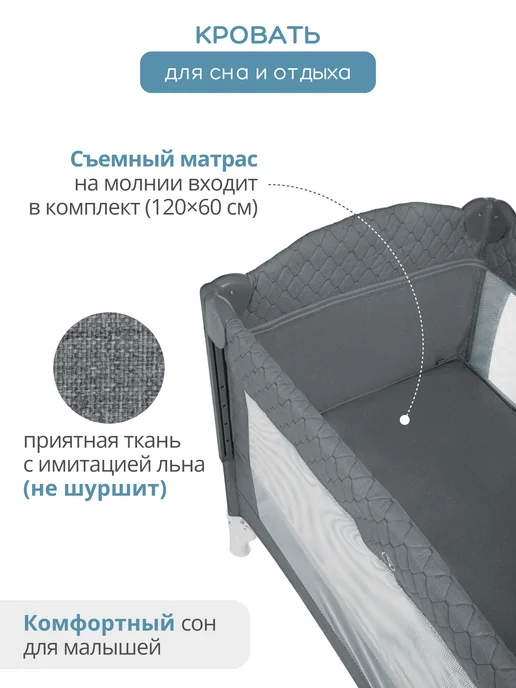 Indigo Манеж кровать 3 в 1 Bon-Bon 2 уровня, вариант, фото 5