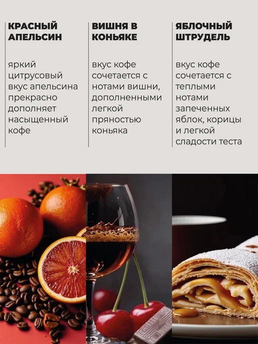lancof Кофе в зернах 3 шт по 250 г Апельсин Вишня Штрудель, 3 шт, 250 г, фото 2