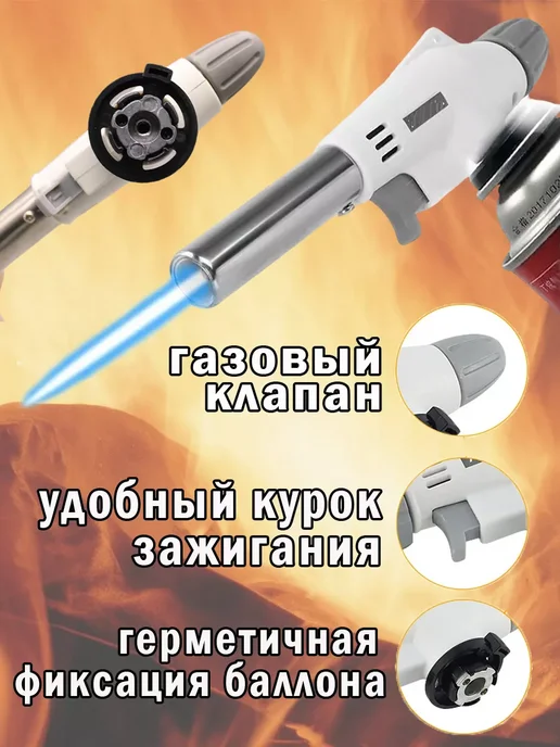 MaxBoom Газовая горелка насадка с пьезоподжигом, белый, фото 2