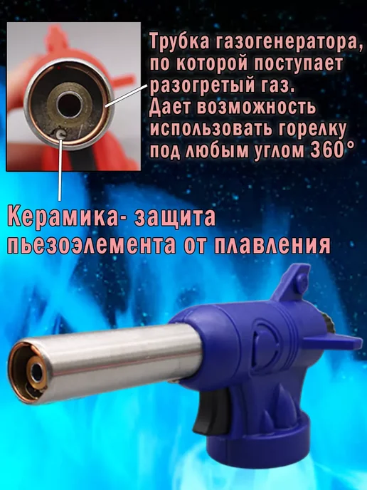 MaxBoom Газовая горелка насадка с пьезоподжигом, синий, фото 3
