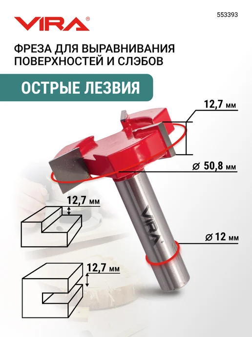 VIRA Фреза для выравнивания поверхностей и слэбов 50,8 мм, вариант