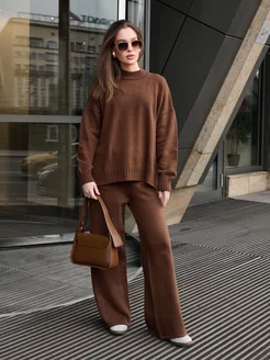 Костюм вязаный теплый с брюками KAMILLAstyle 317464663 купить за 5 130 ₽ в интернет-магазине Wildberries