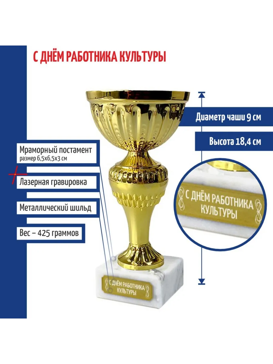 Кубок "С днём работника культуры" (18,4 см)