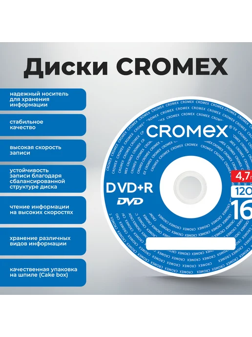 CROMEX Носители информации Диски DVD+R плюс, 4,7 Gb, 16x, 4,7 ГБ, фото 7